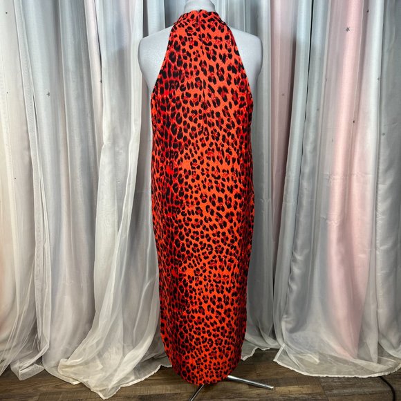Long Red Leopard Print Dress, XXL - Picture 8 of 10